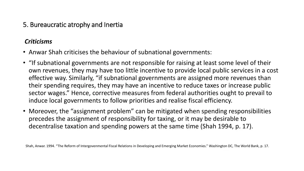 5 bureaucratic atrophy and inertia 5 bureaucratic