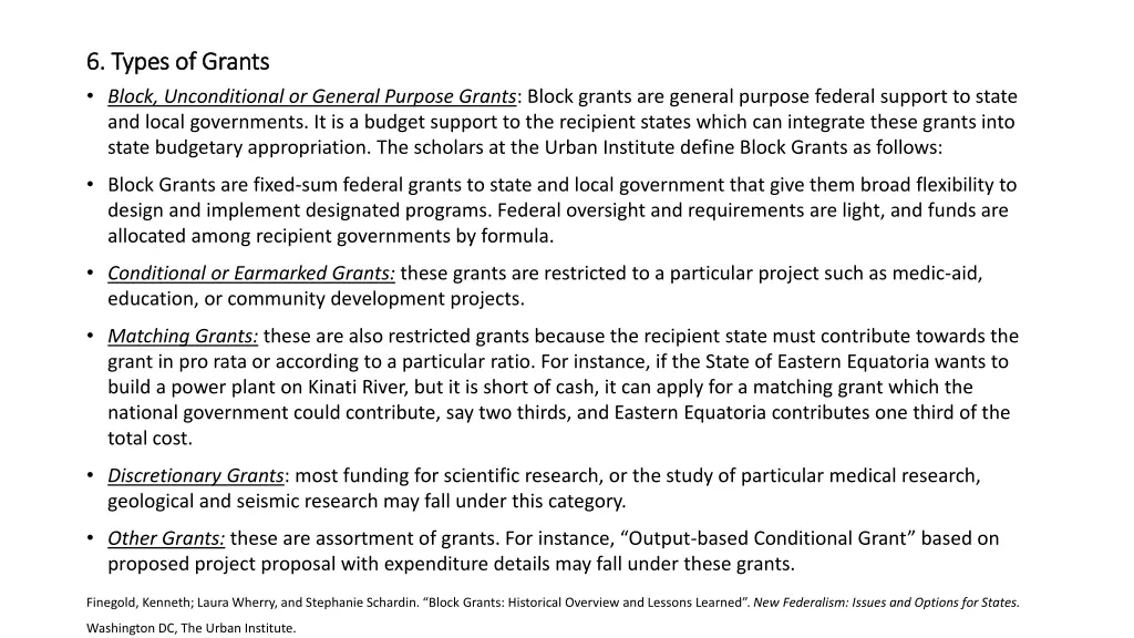 6 types of grants 6 types of grants block