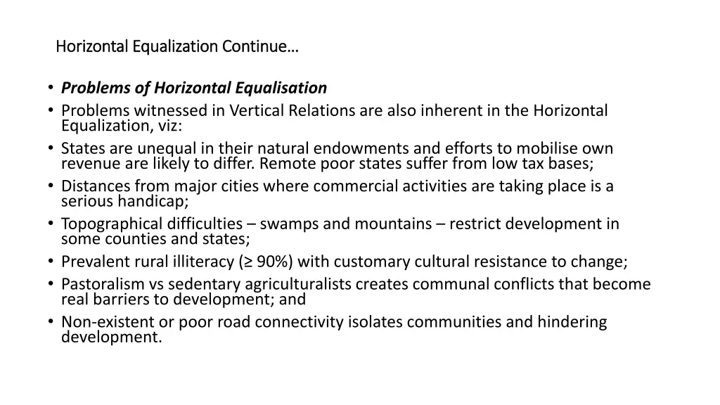 horizontal equalization continue horizontal