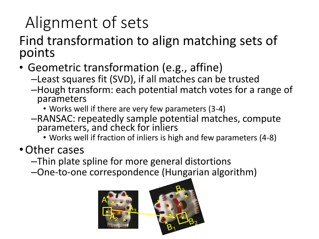 alignment of sets find transformation to align