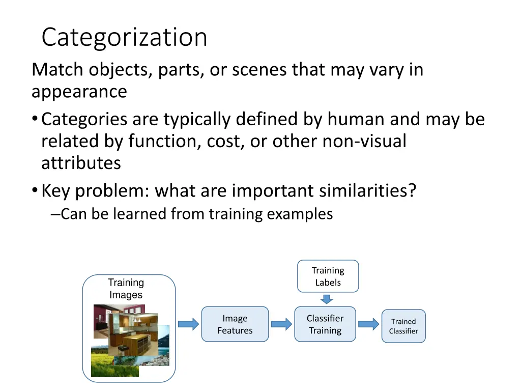 categorization match objects parts or scenes that