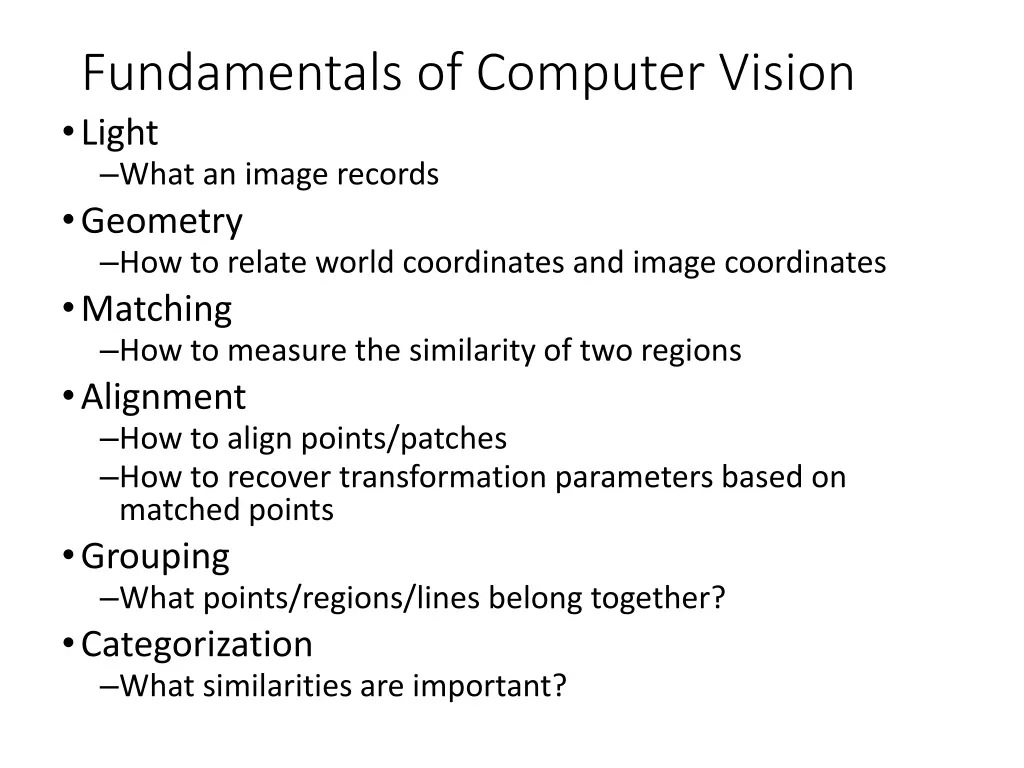 fundamentals of computer vision light what