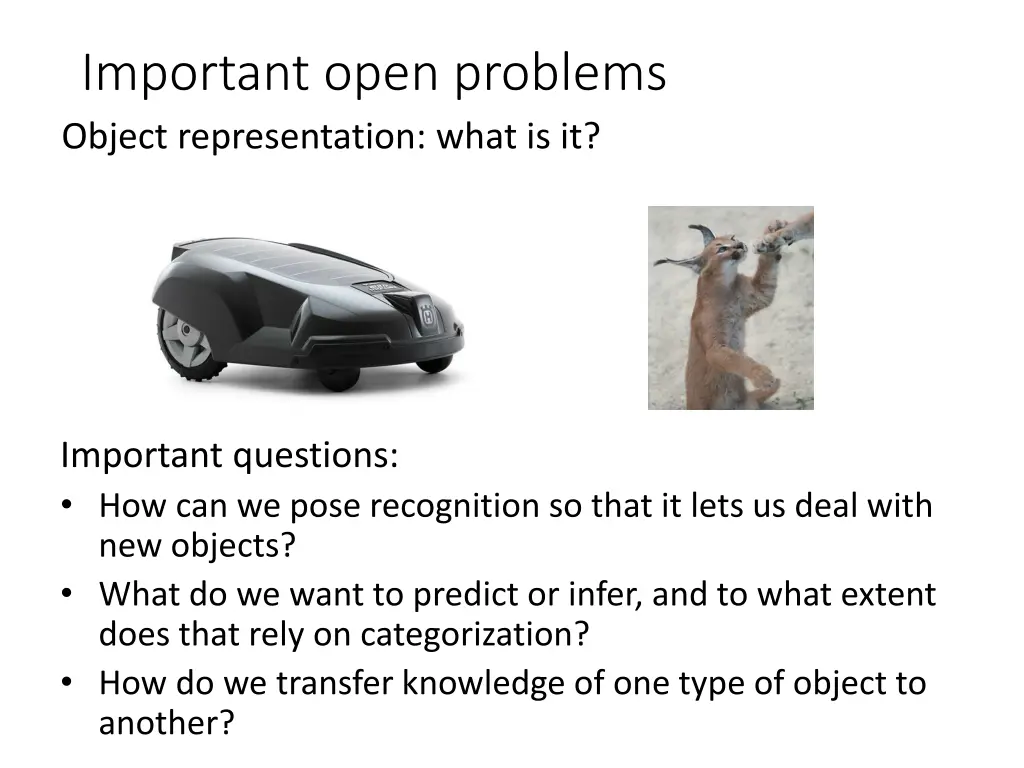 important open problems object representation