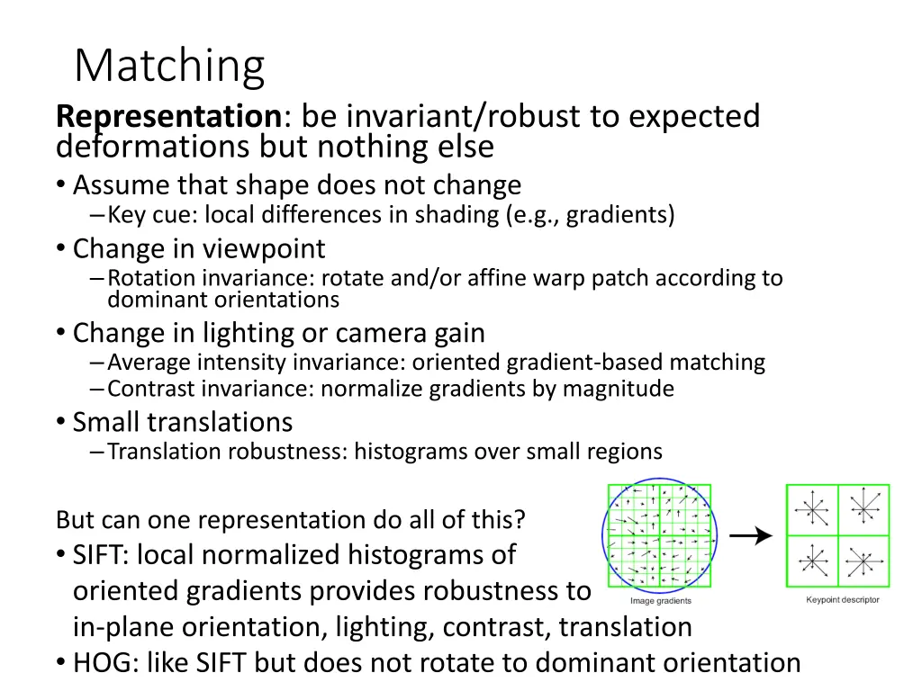 matching representation be invariant robust