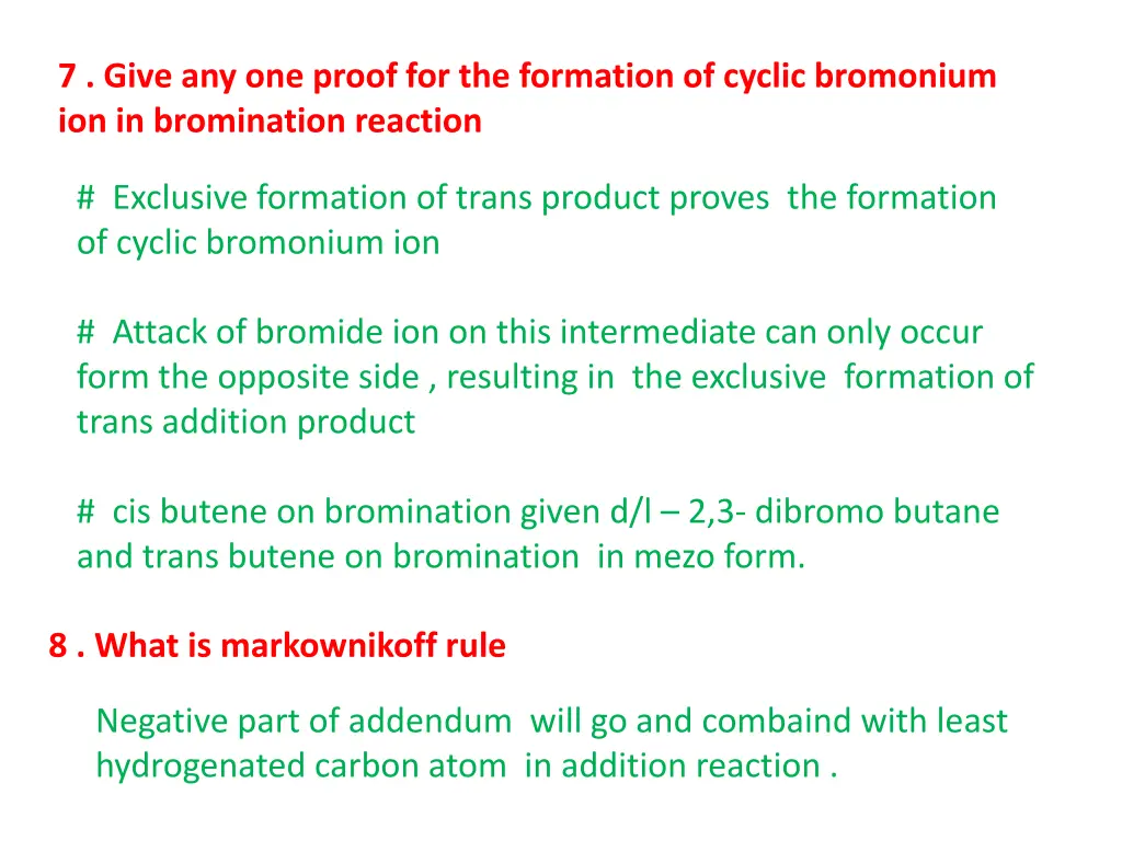 7 give any one proof for the formation of cyclic