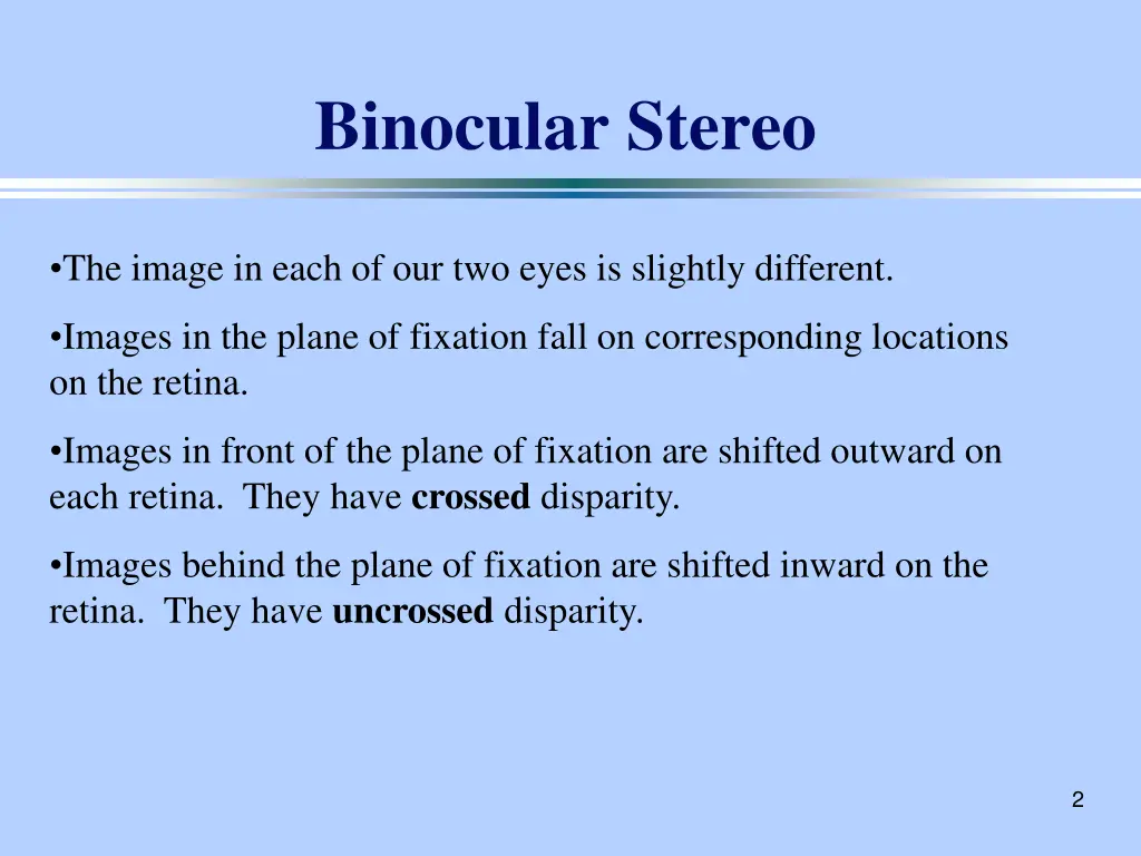 binocular stereo