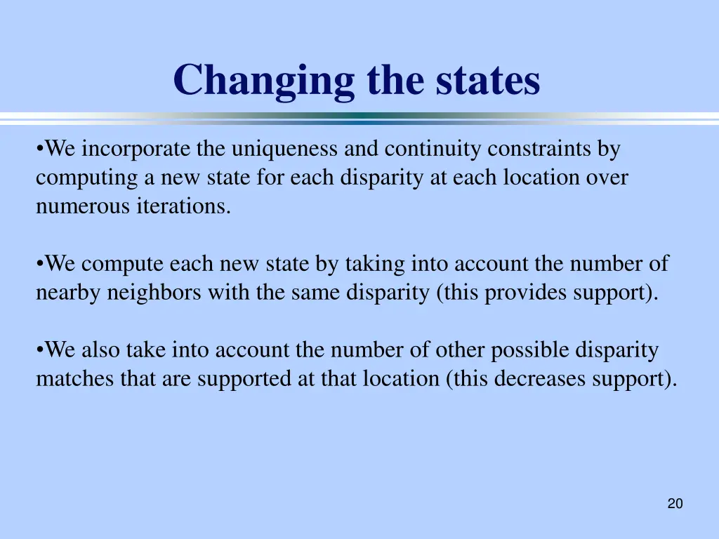 changing the states