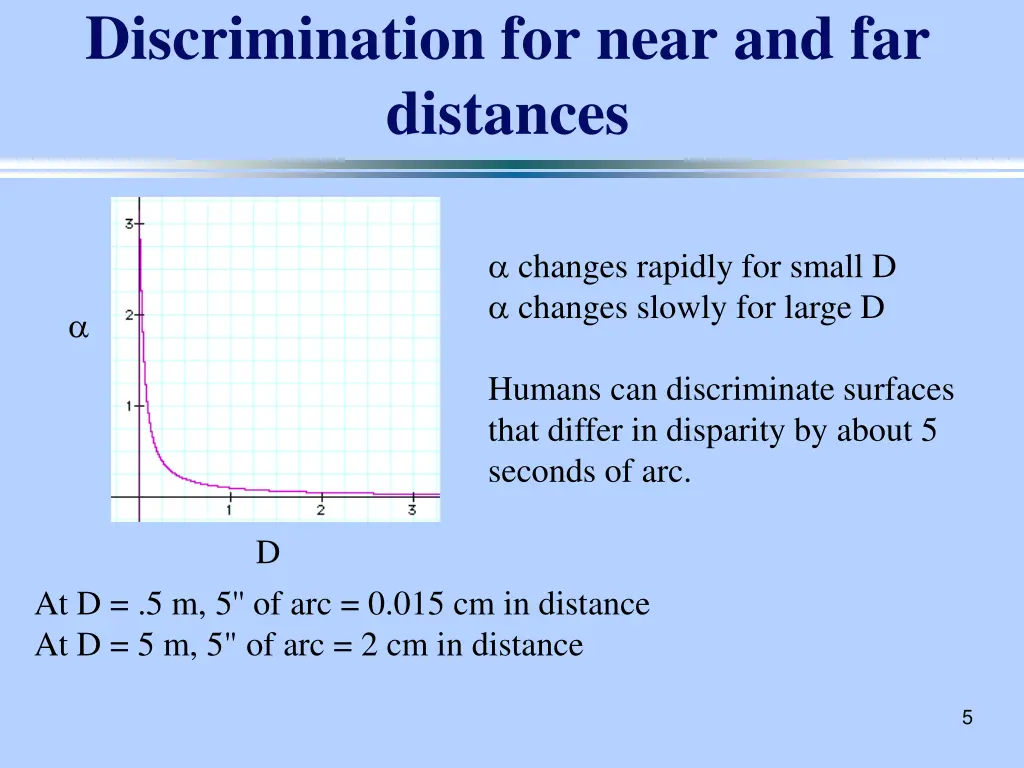 discrimination for near and far distances