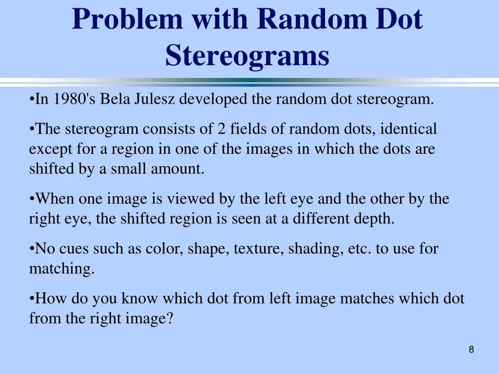 problem with random dot stereograms