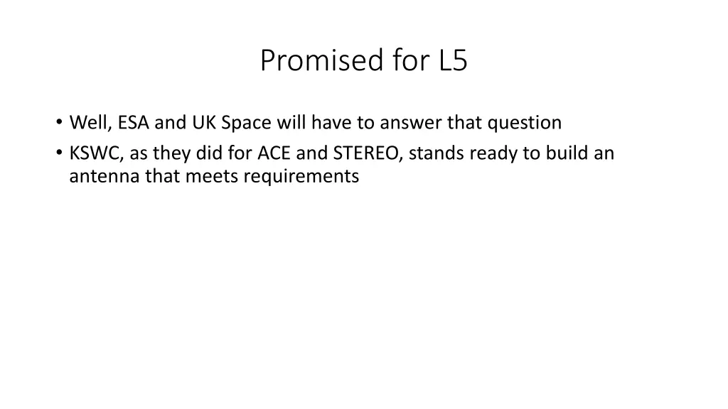 promised for l5