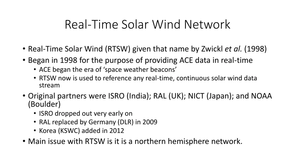 real time solar wind network