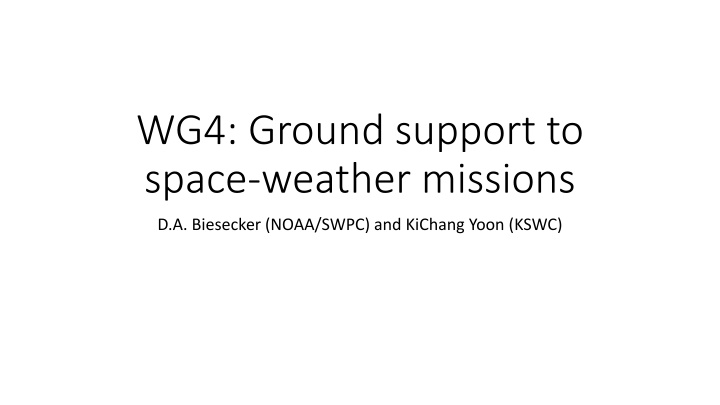 wg4 ground support to space weather missions