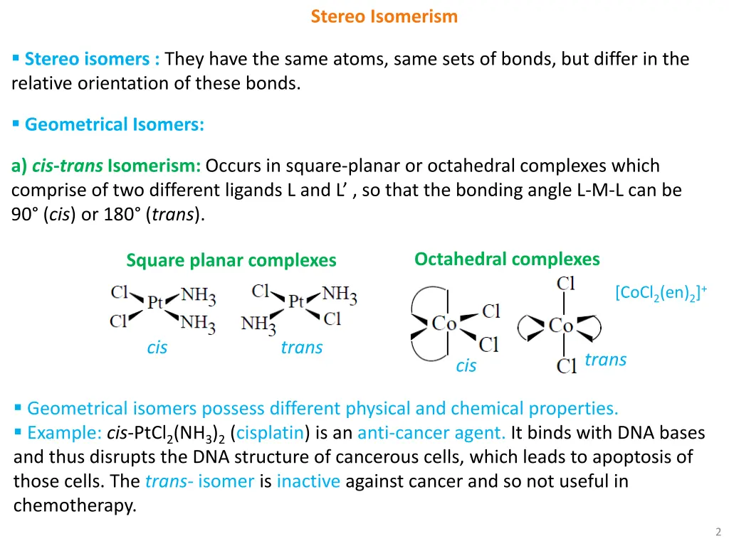 stereo isomerism