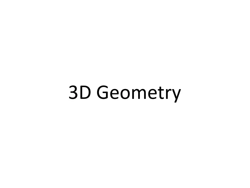 3d geometry