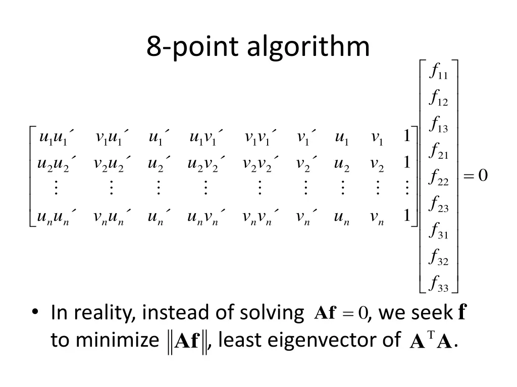 8 point algorithm