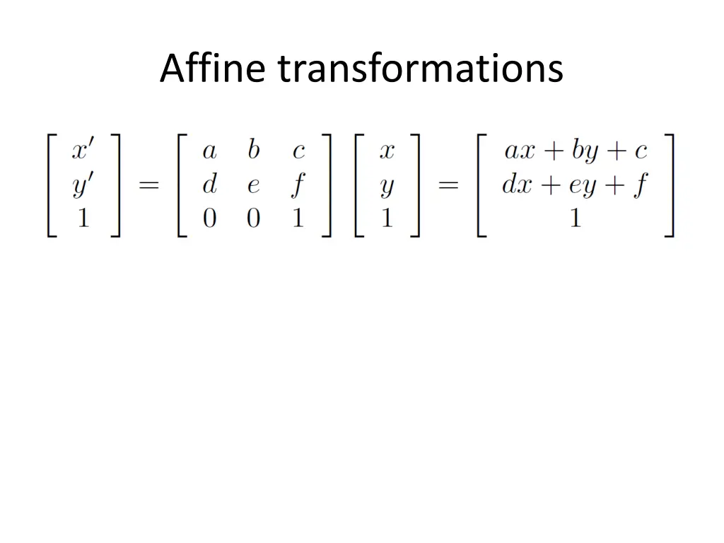 affine transformations