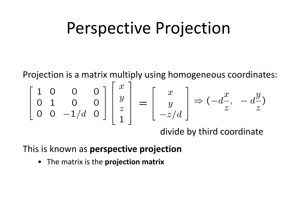 perspective projection