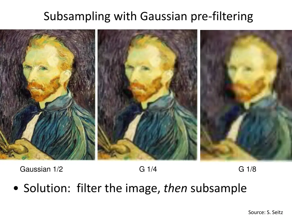 subsampling with gaussian pre filtering