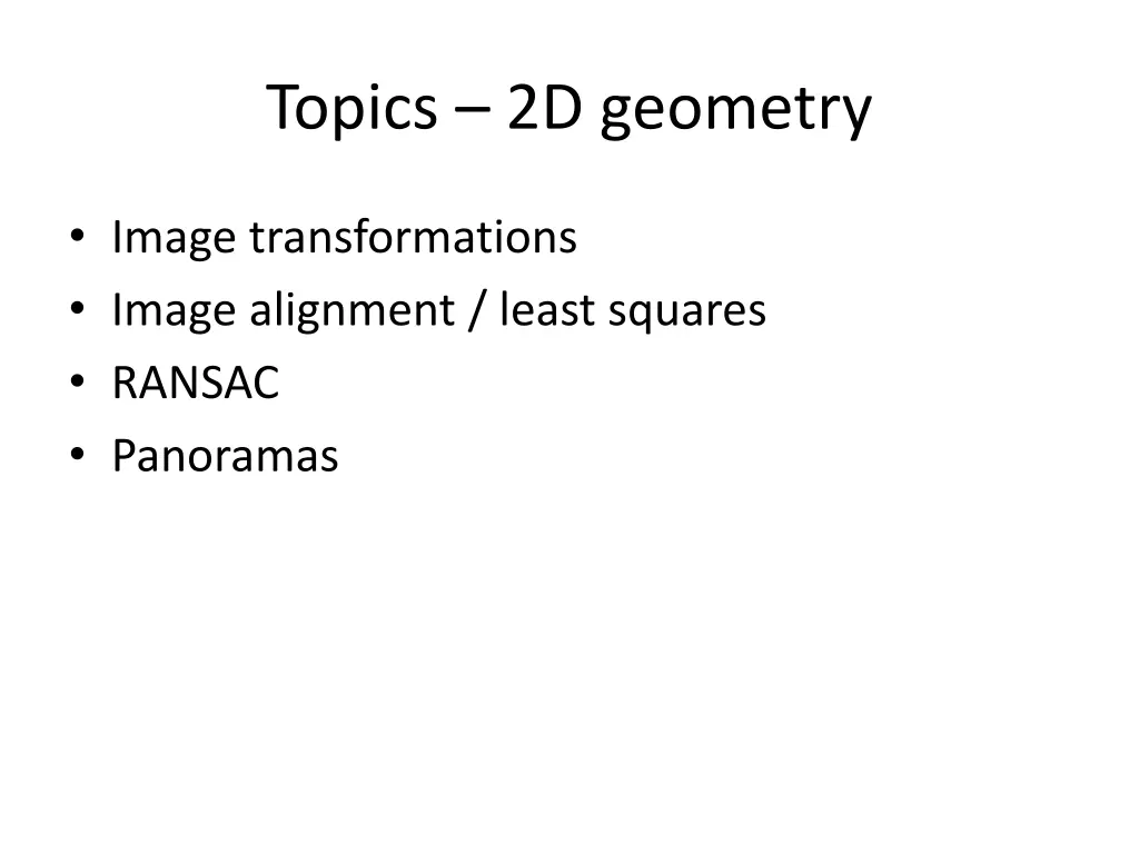 topics 2d geometry