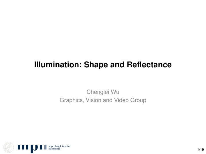 illumination shape and reflectance