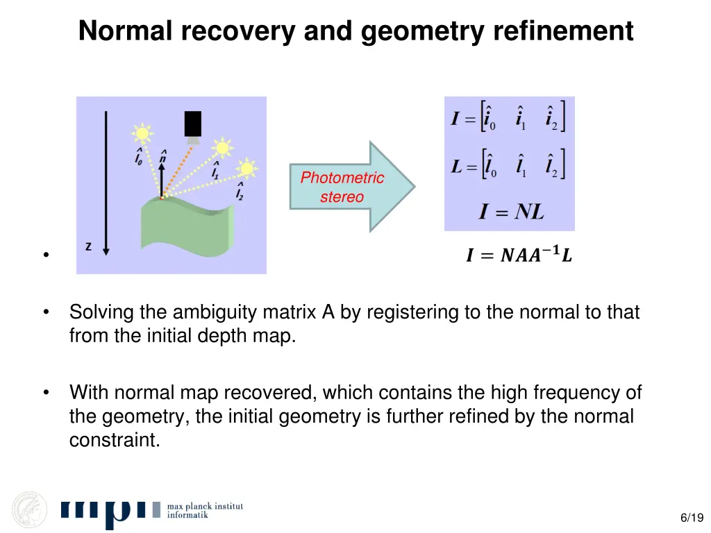 normal recovery and geometry refinement