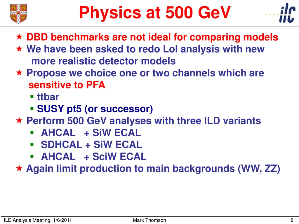 physics at 500 gev