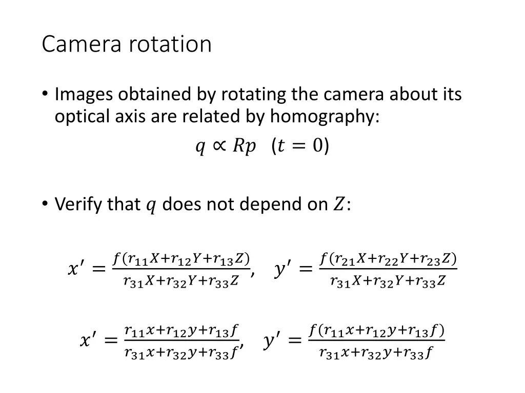 camera rotation