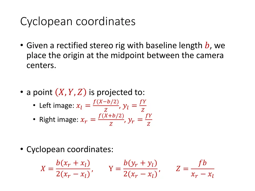 cyclopean coordinates