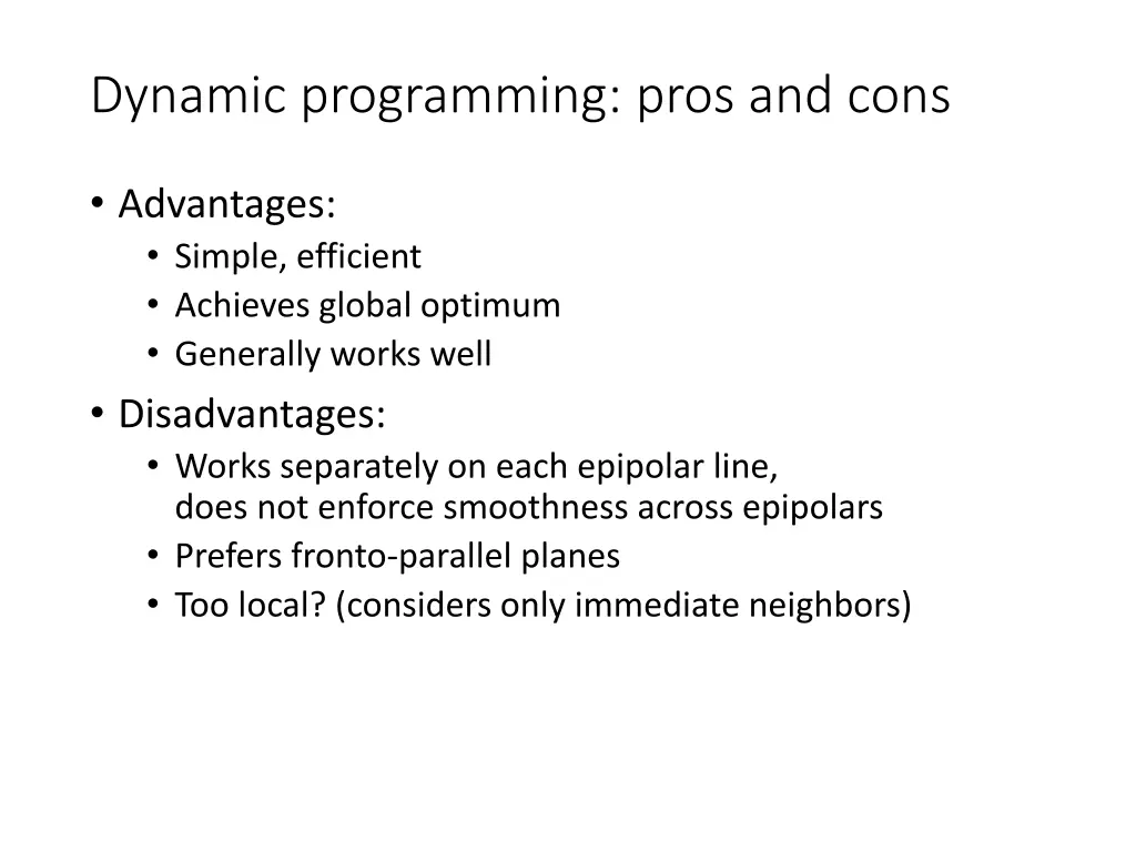 dynamic programming pros and cons 1