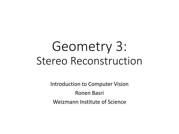 geometry 3 stereo reconstruction