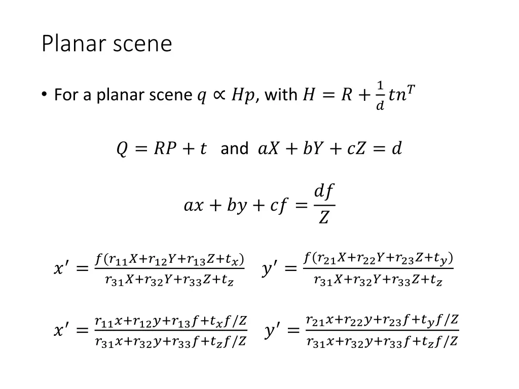 planar scene