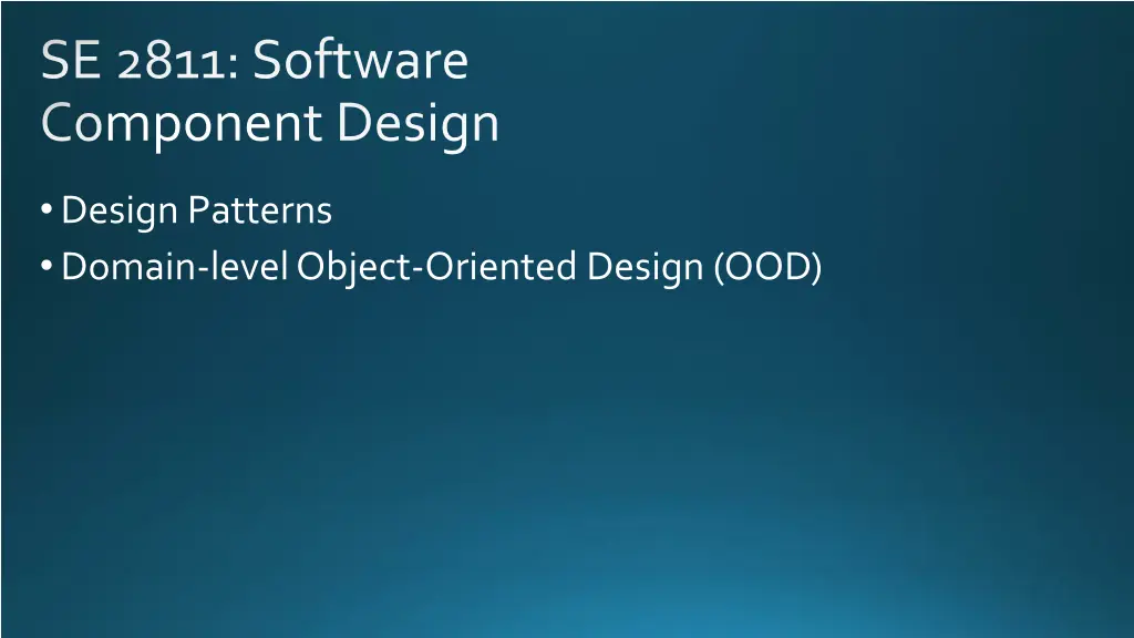 se 2811 software component design