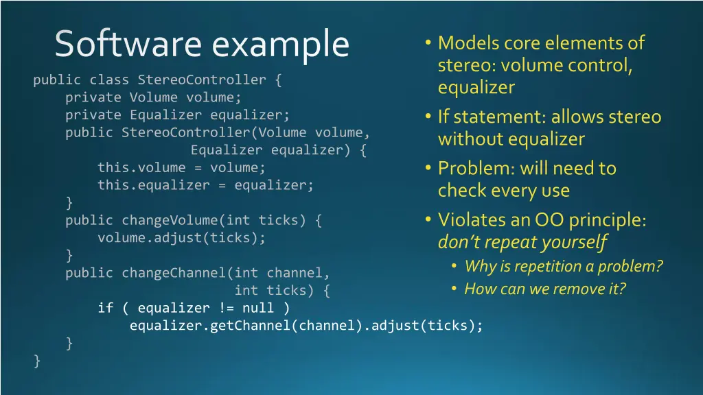 software example public class stereocontroller 1