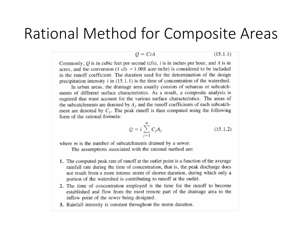 rational method for composite areas