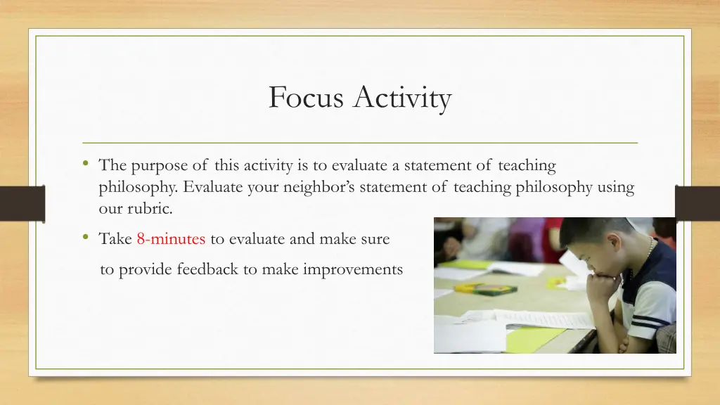 focus activity 1