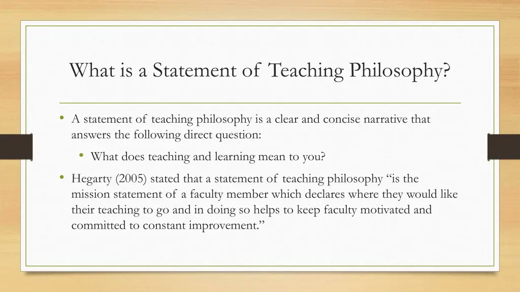 what is a statement of teaching philosophy