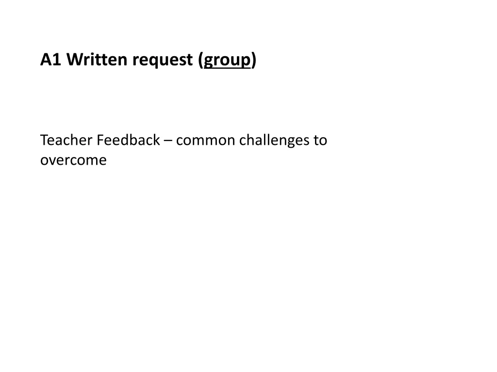 a1 written request group 1