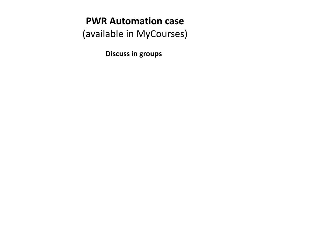 pwr automation case available in mycourses