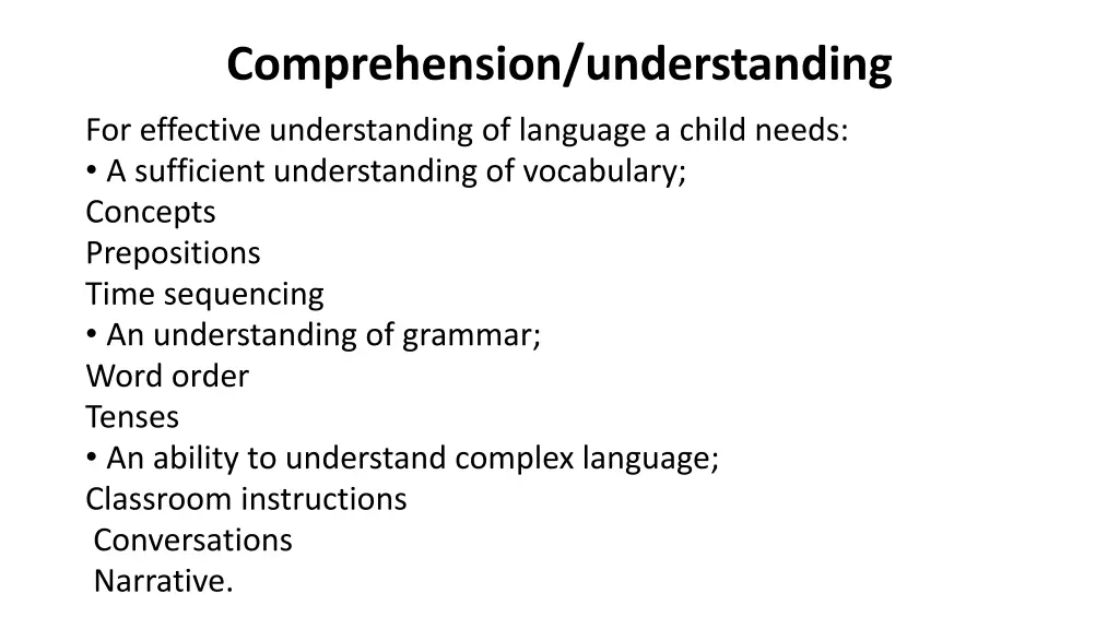 comprehension understanding 1