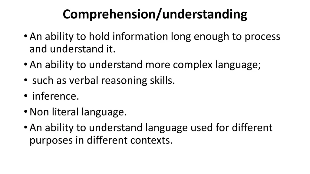 comprehension understanding