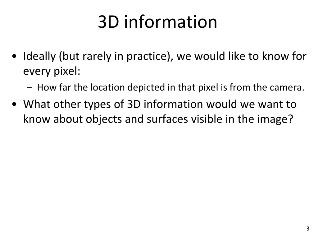 3d information