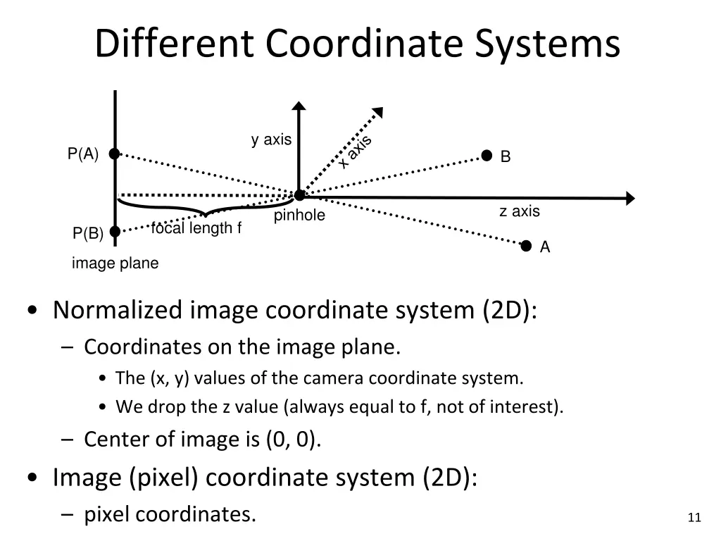 different coordinate systems 1