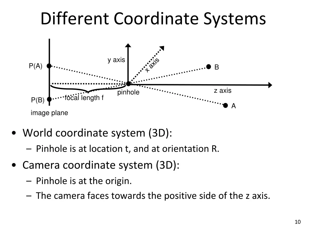 different coordinate systems