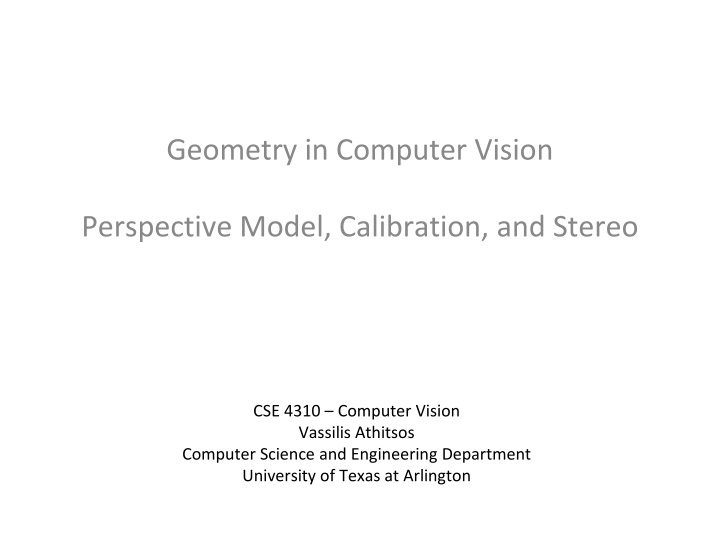 geometry in computer vision