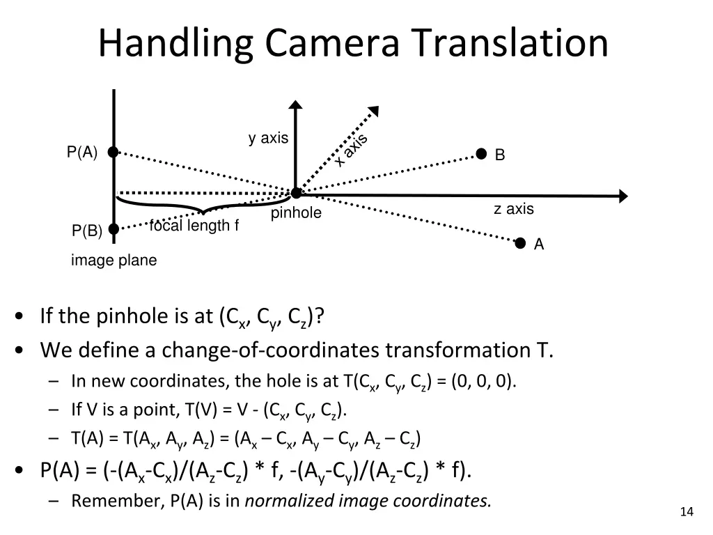 handling camera translation