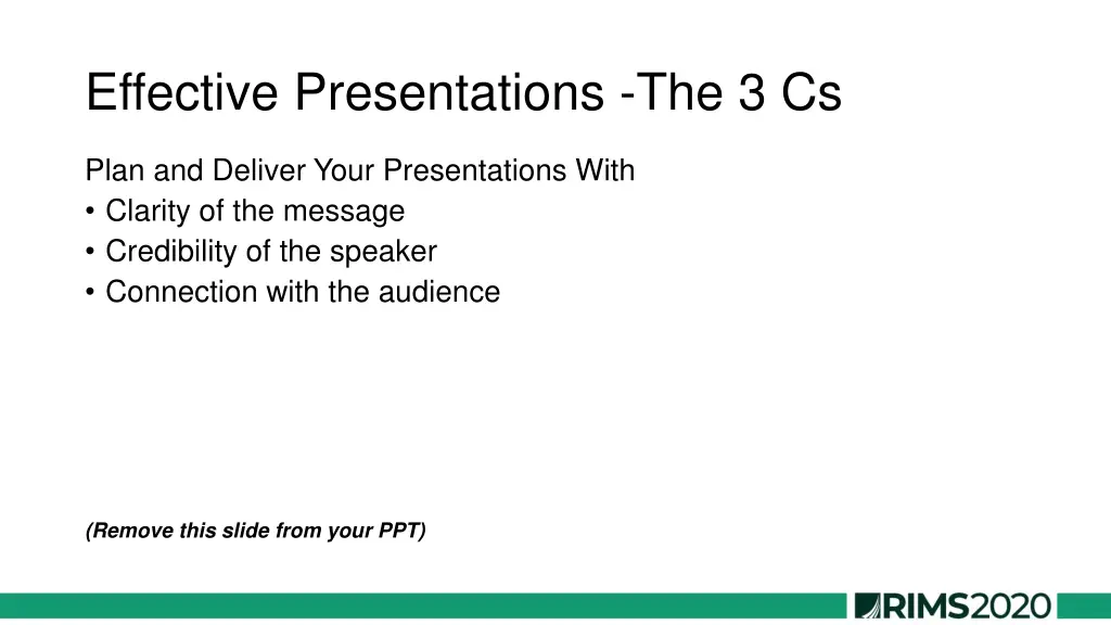 effective presentations the 3 cs