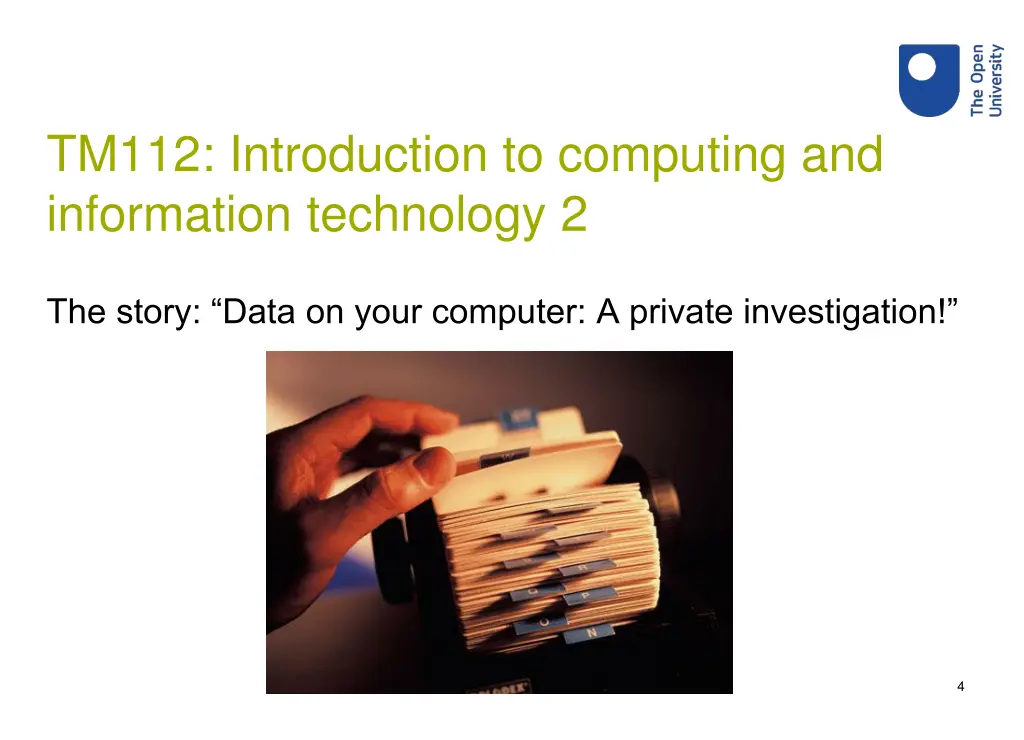 tm112 introduction to computing and information