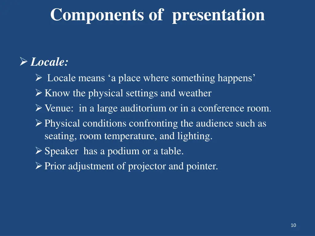 components of presentation 1