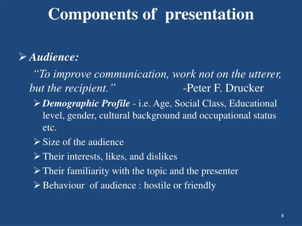 components of presentation