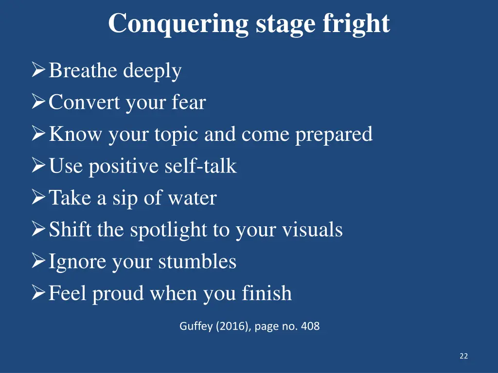 conquering stage fright